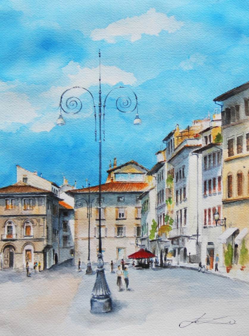 Piazza di Santa Croce: Watercolor